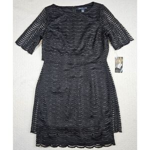 NWT American Living Black Tiered Lace Dress